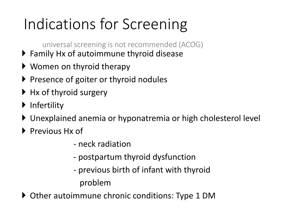 indications for screening universal screening