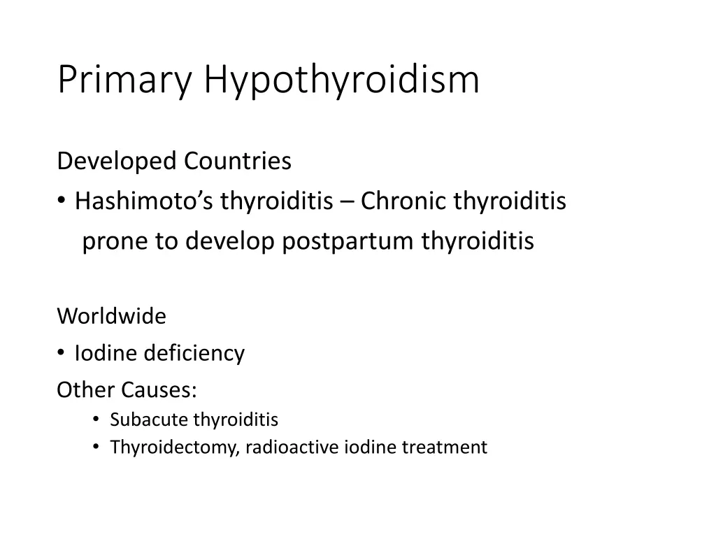 primary hypothyroidism