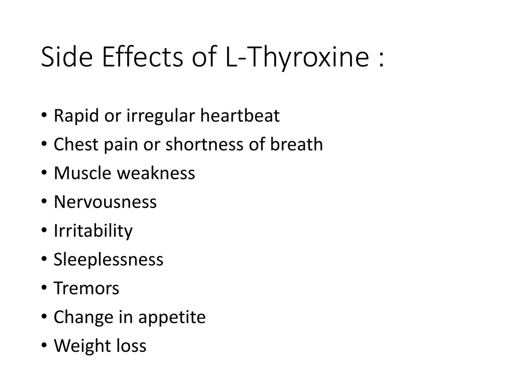 side effects of l thyroxine