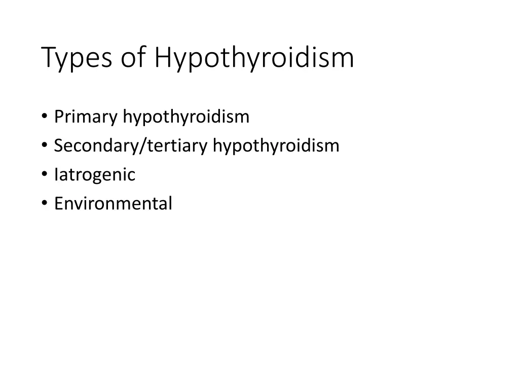 types of hypothyroidism