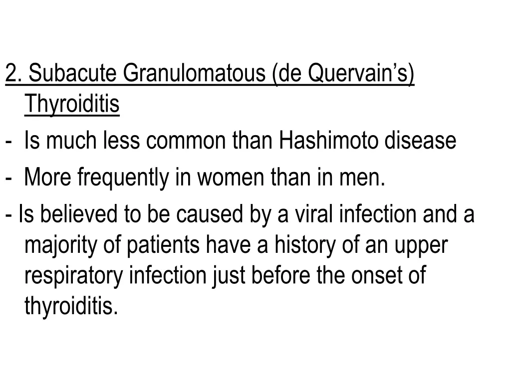 2 subacute granulomatous de quervain