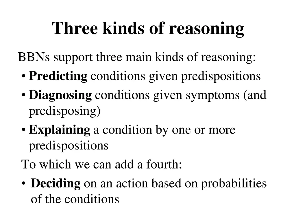 three kinds of reasoning