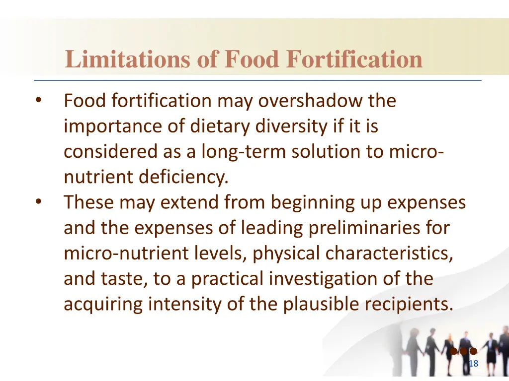 limitations of food fortification