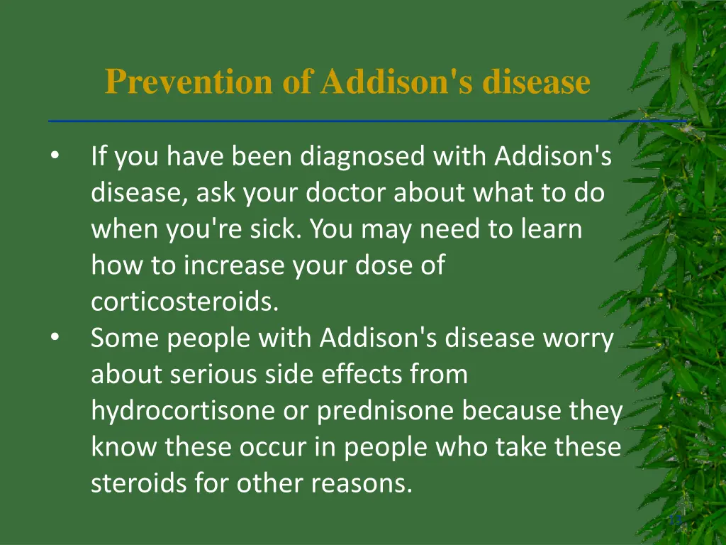 prevention of addison s disease 1