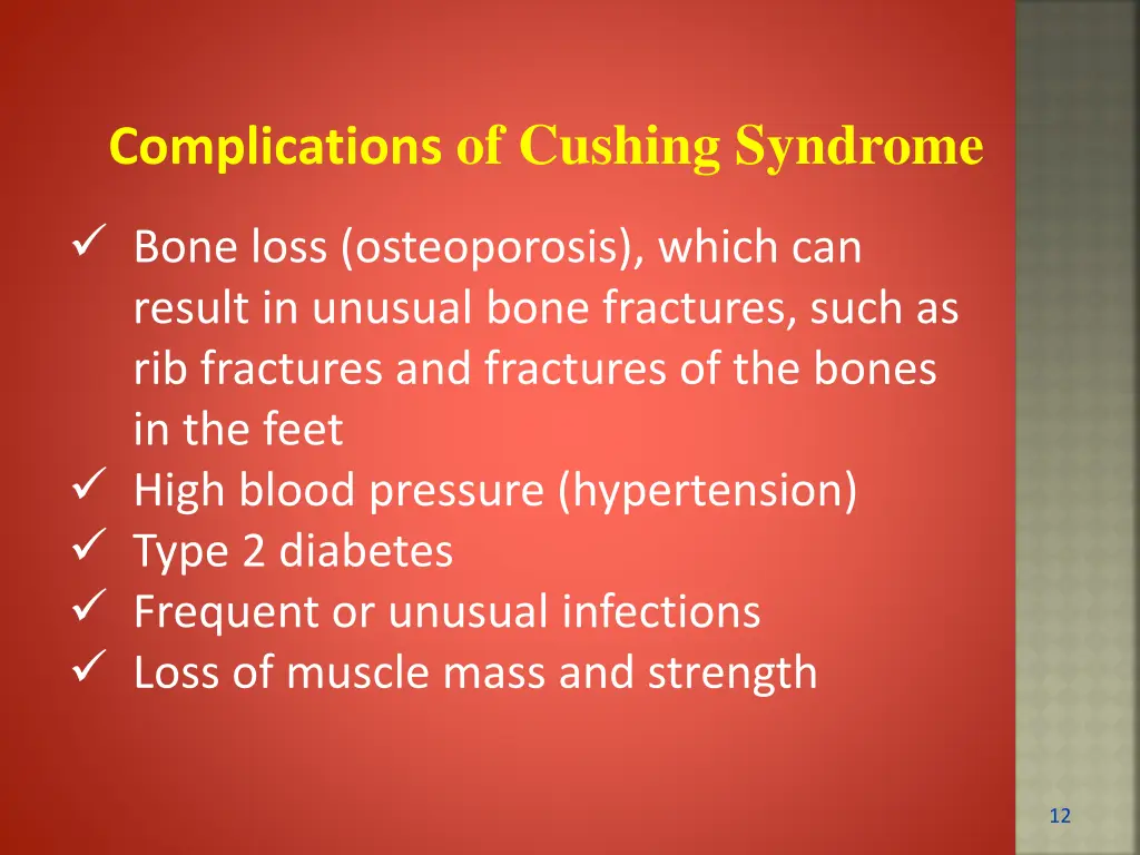 complications of cushing syndrome