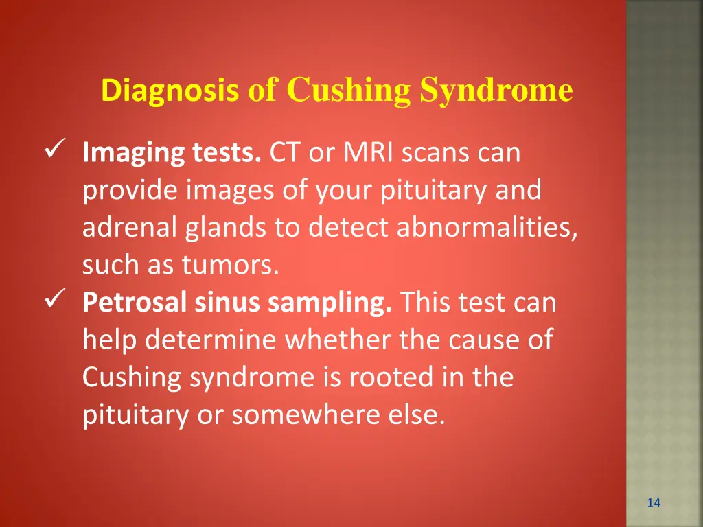 diagnosis of cushing syndrome 1