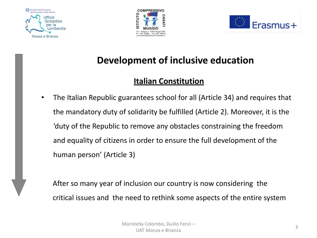 development of inclusive education