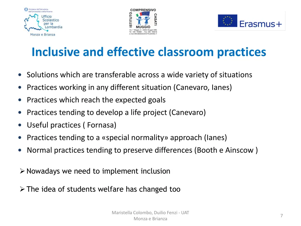 inclusive and effective classroom practices