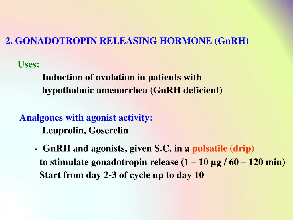 2 gonadotropin releasing hormone gnrh
