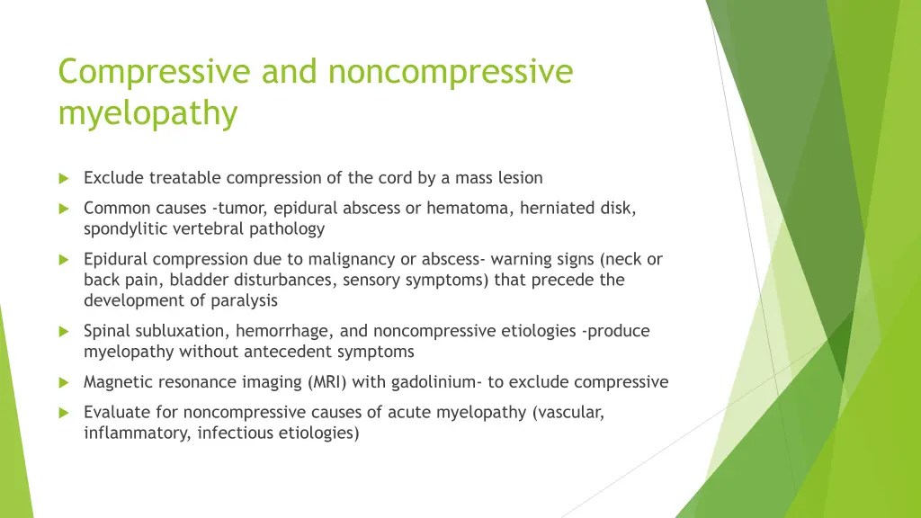 compressive and noncompressive myelopathy