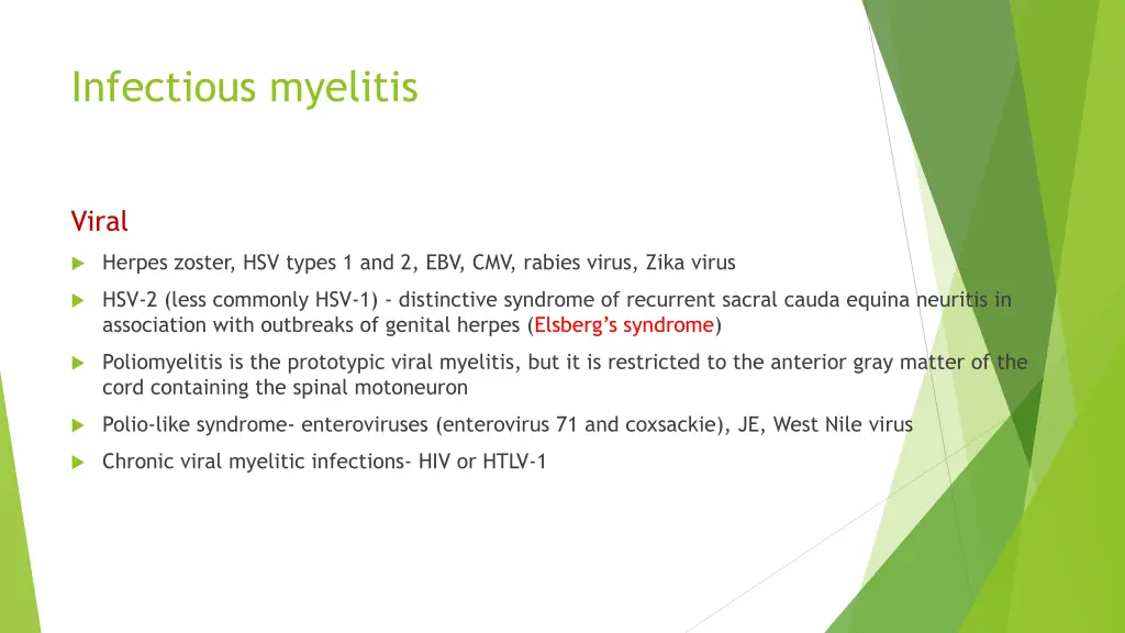 infectious myelitis