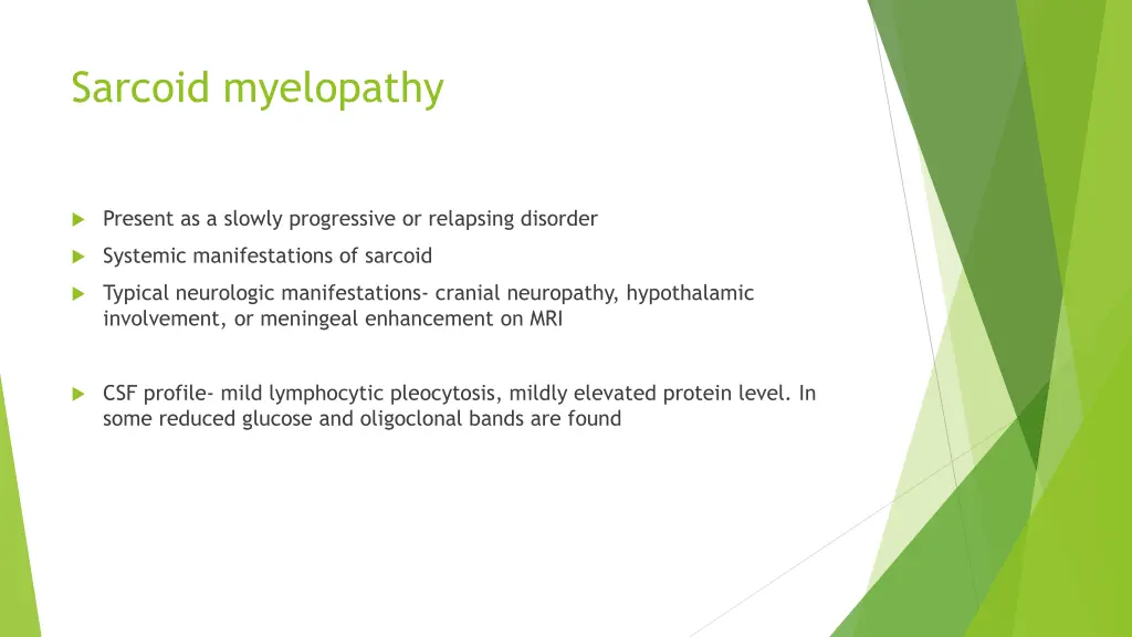 sarcoid myelopathy