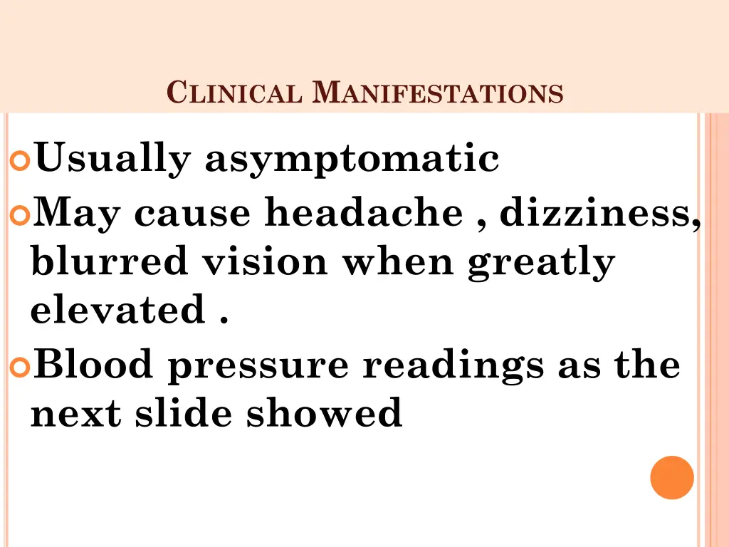 c linical m anifestations