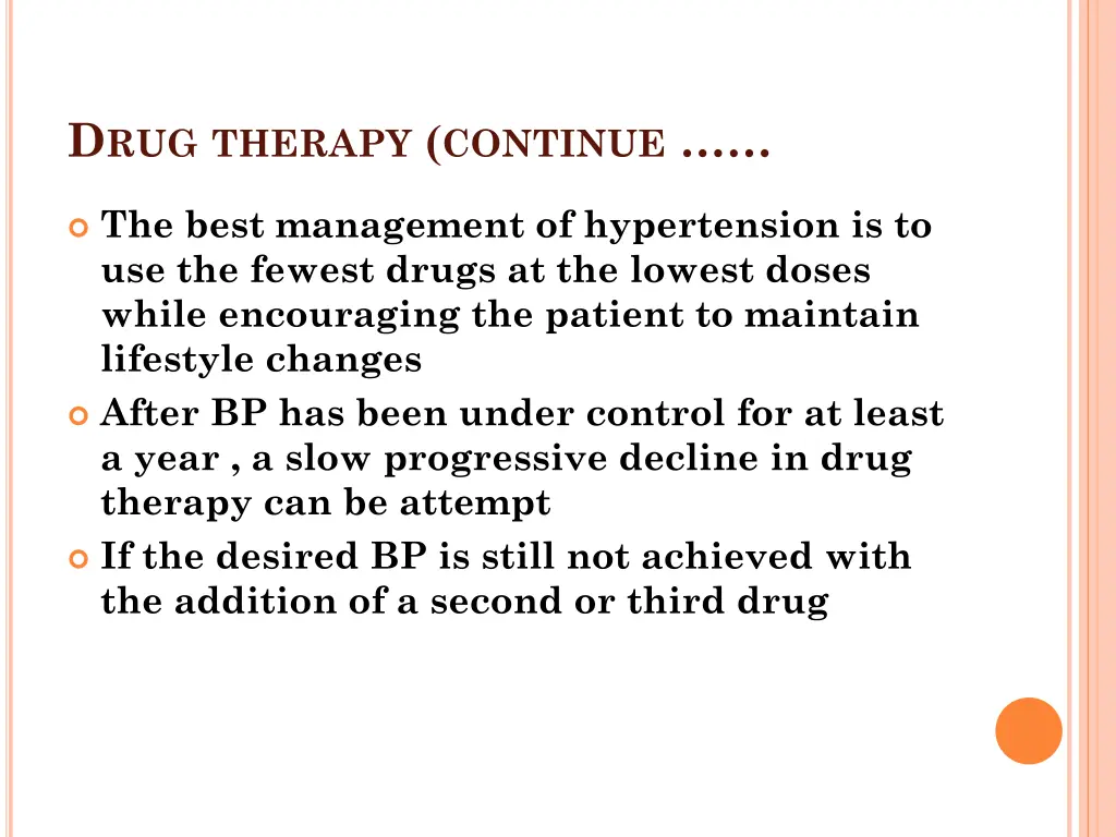 d rug therapy continue