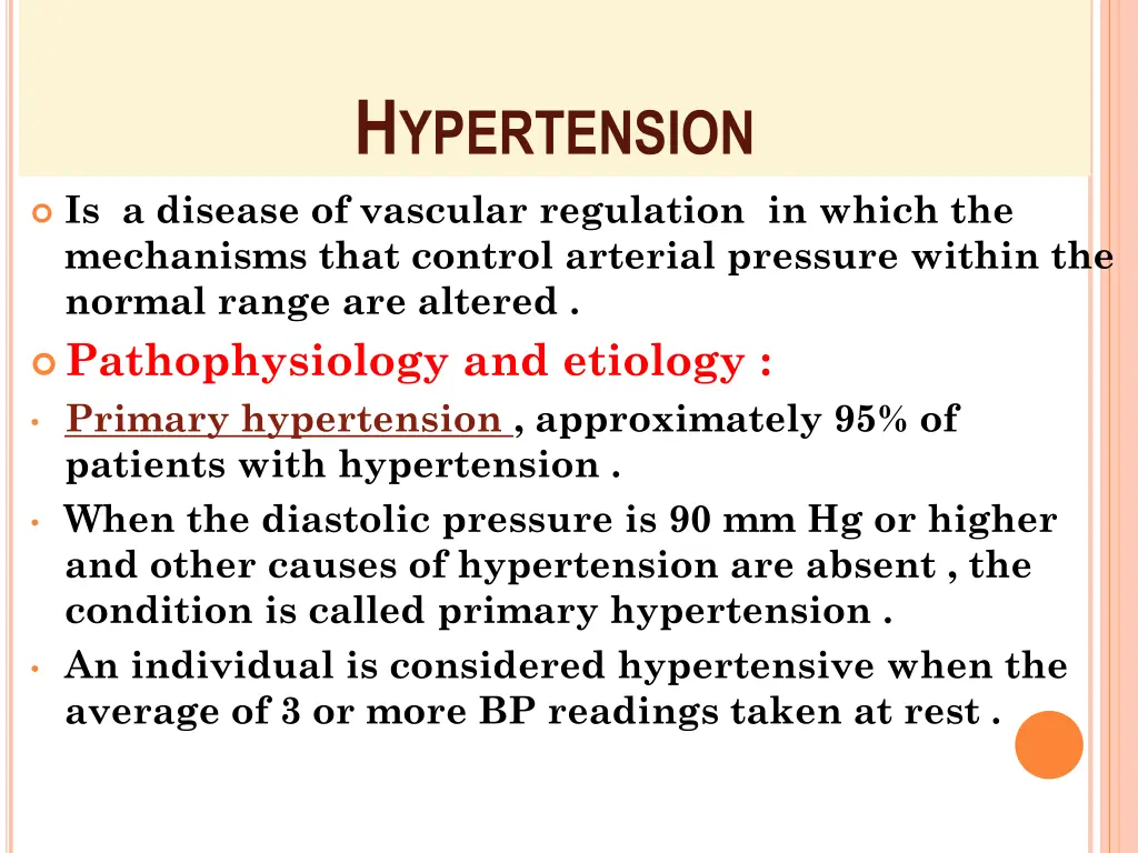 h ypertension
