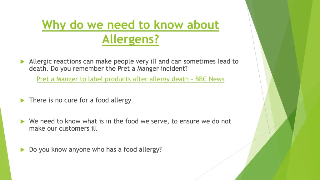 why do we need to know about allergens