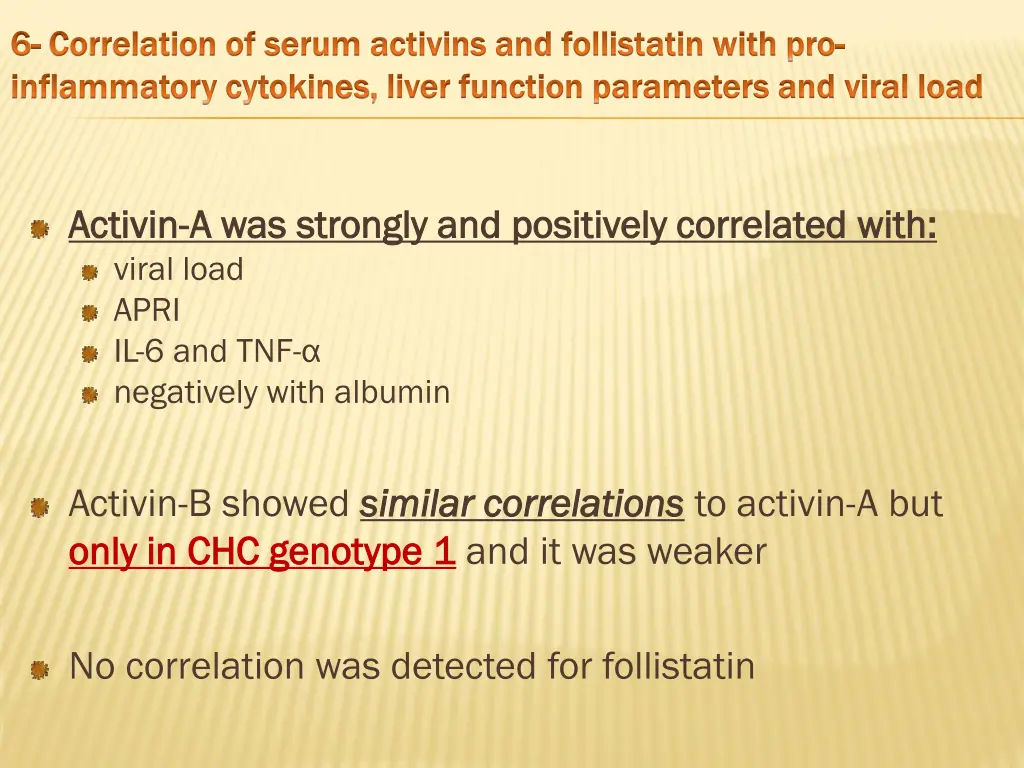 6 6 correlation of serum activins and follistatin