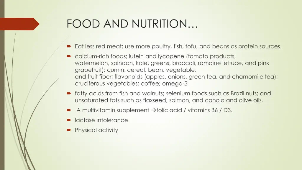 food and nutrition 2