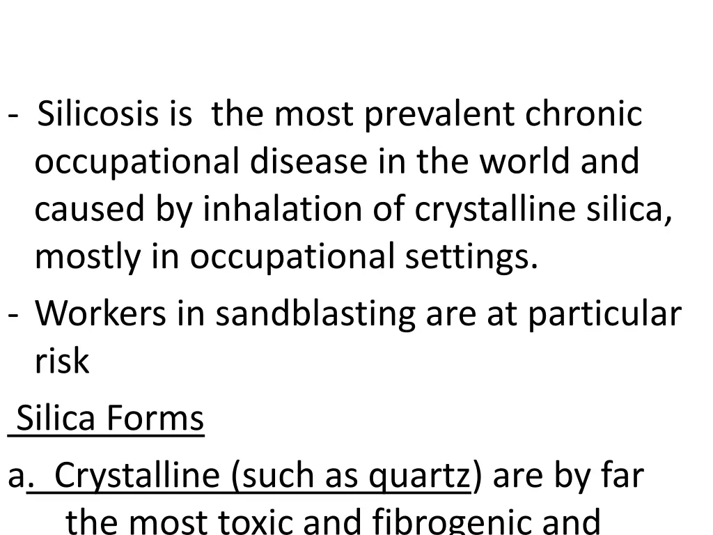b silicosis