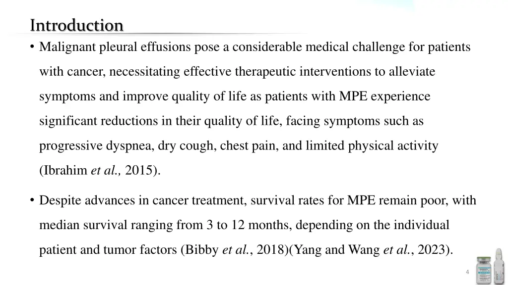 introduction malignant pleural effusions pose