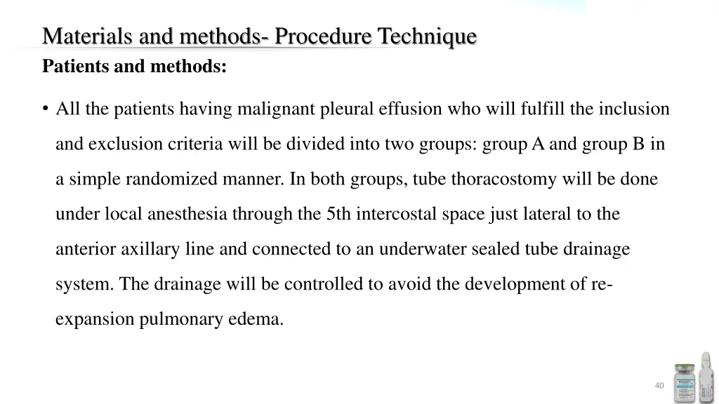 materials and methods procedure technique