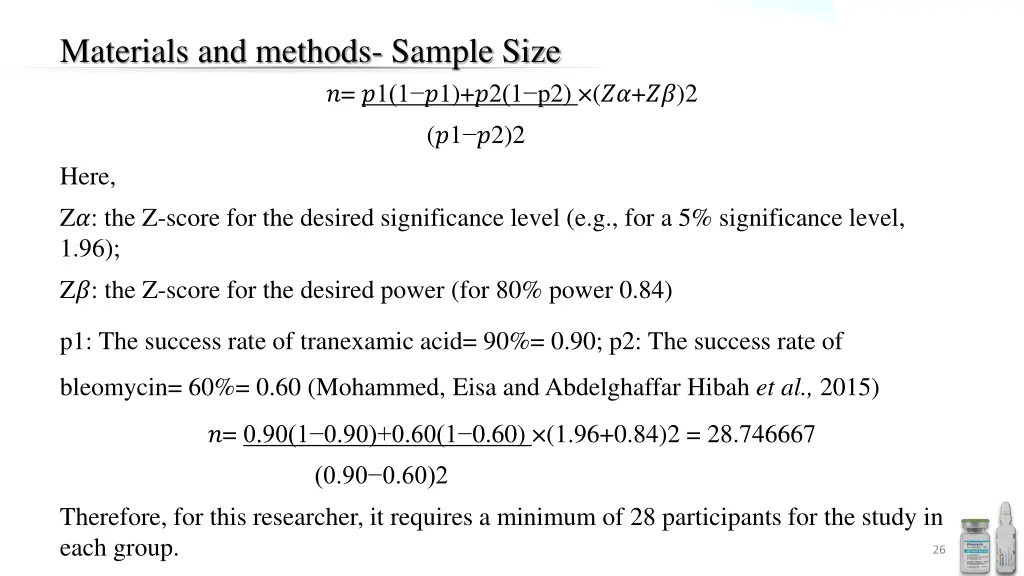 materials and methods sample size