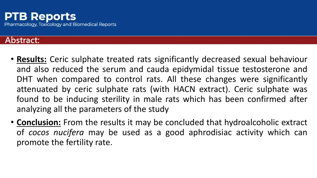results ceric sulphate treated rats significantly