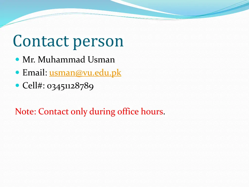 contact person