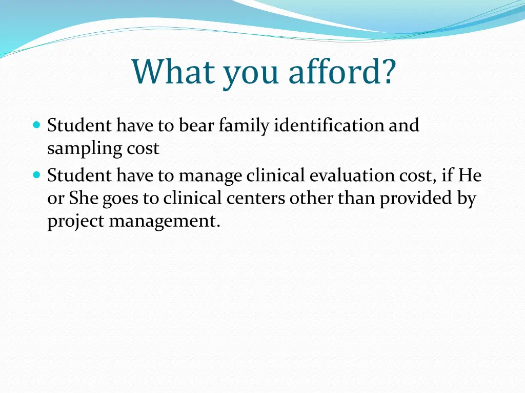 what you afford