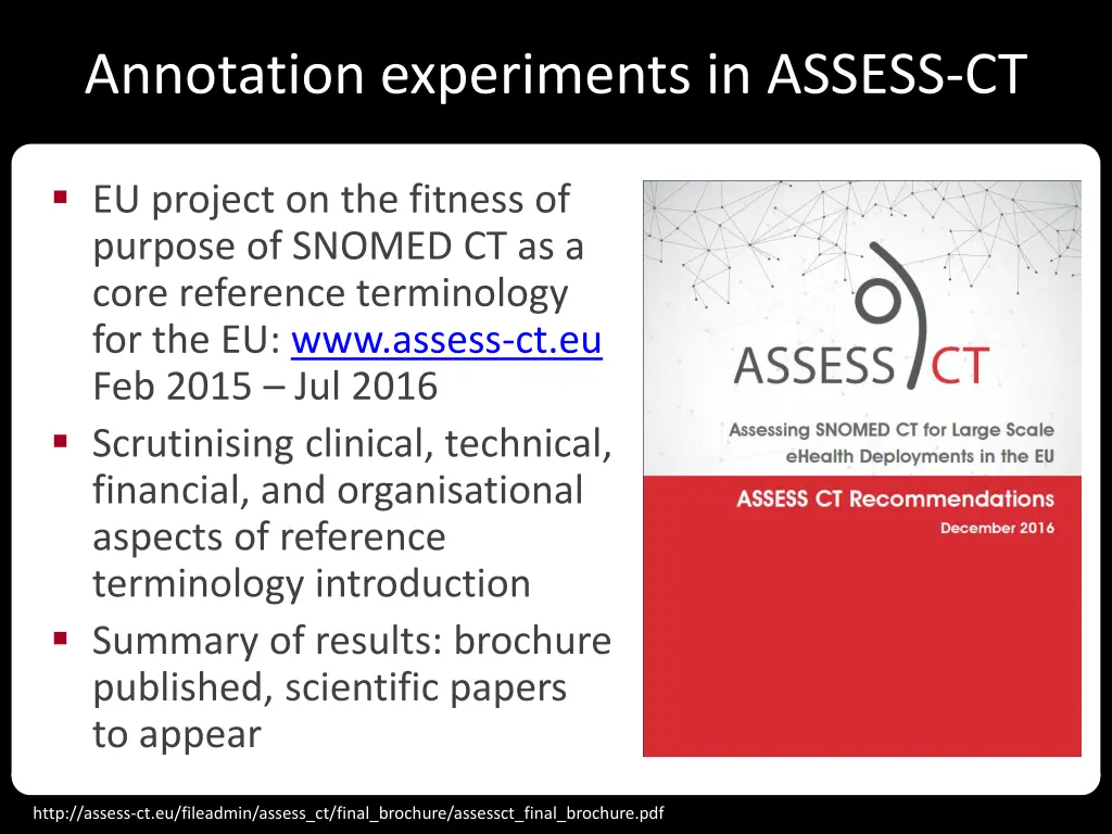 annotation experiments in assess ct 1