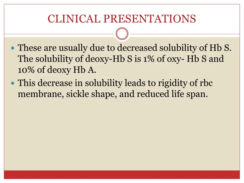 clinical presentations