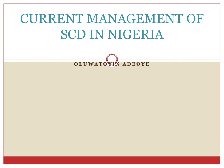 current management of scd in nigeria