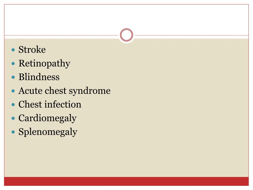 stroke retinopathy blindness acute chest syndrome