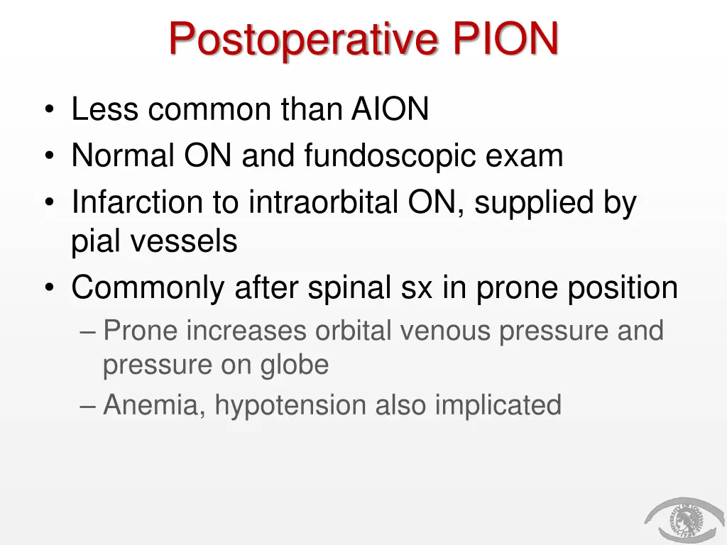 postoperative pion