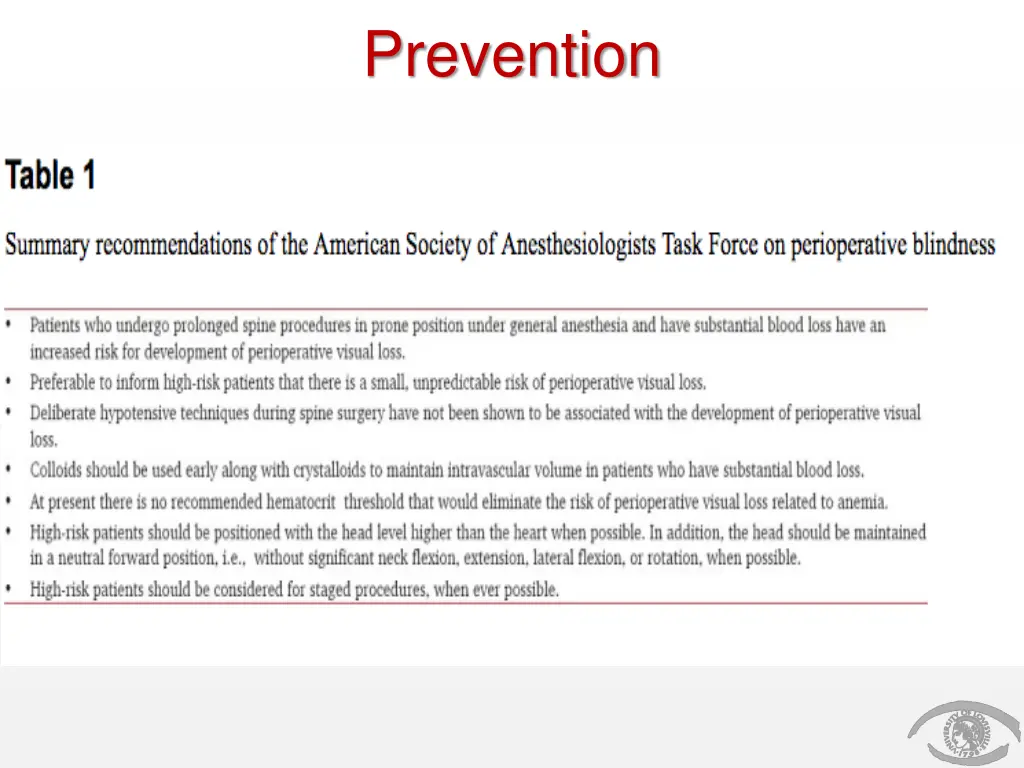 prevention