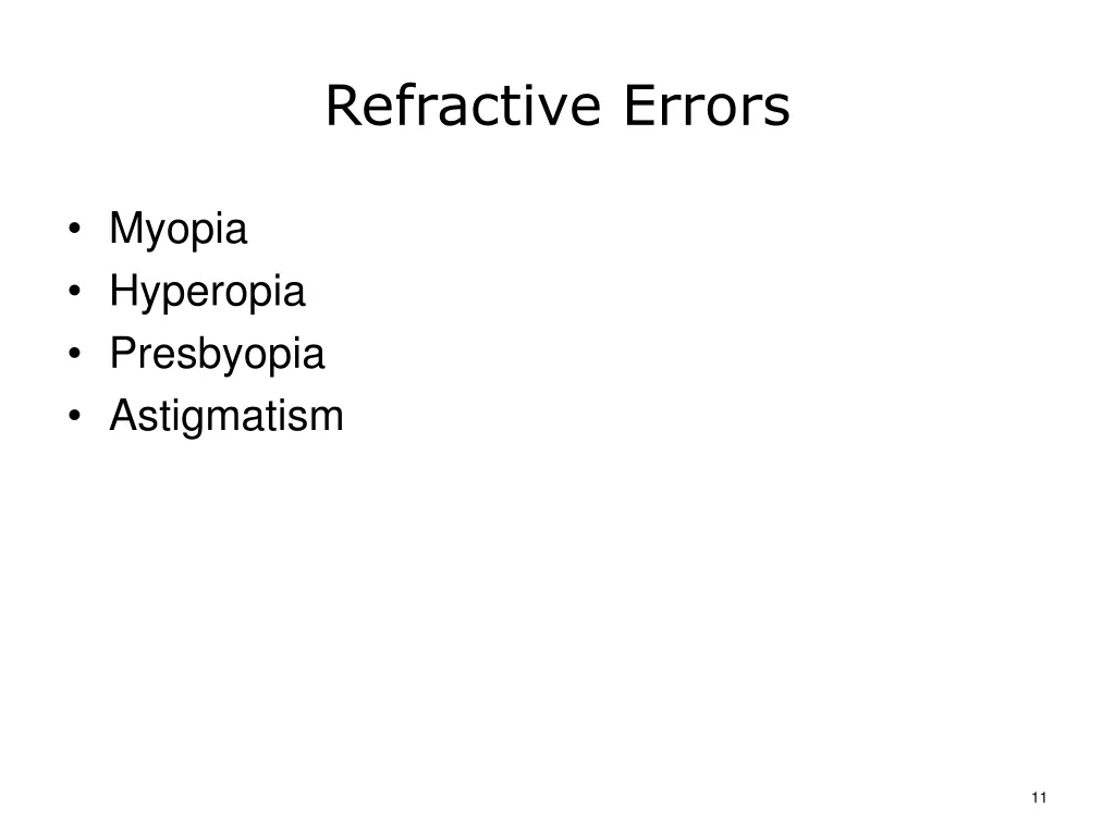 refractive errors