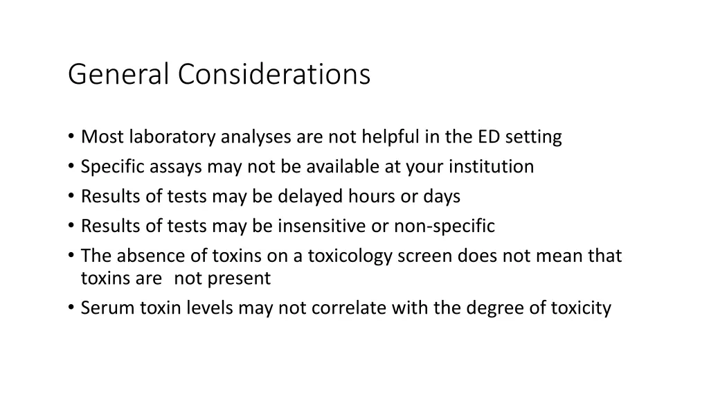 general considerations