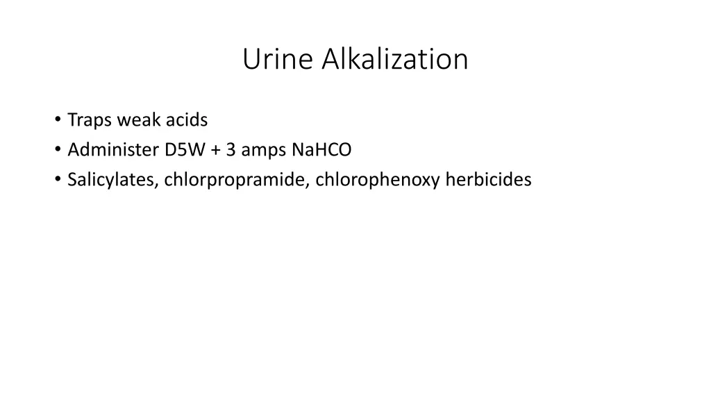 urine alkalization
