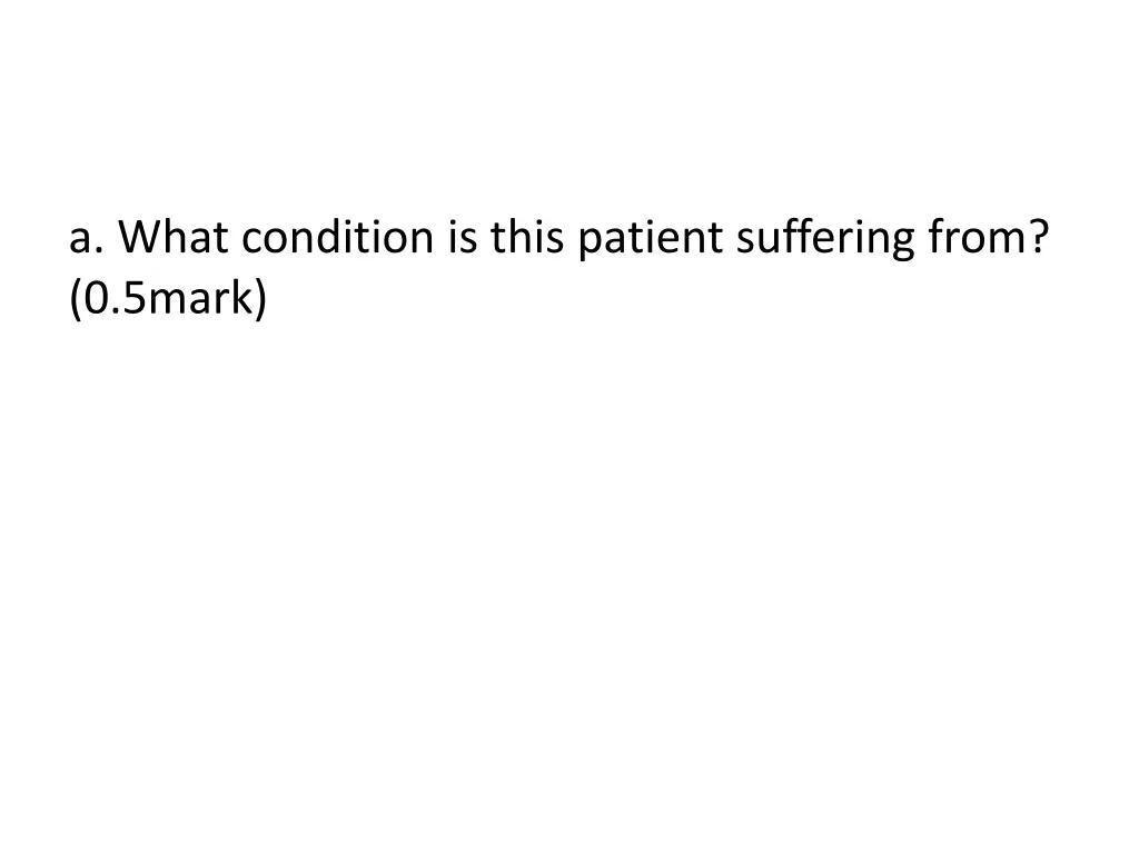 a what condition is this patient suffering from