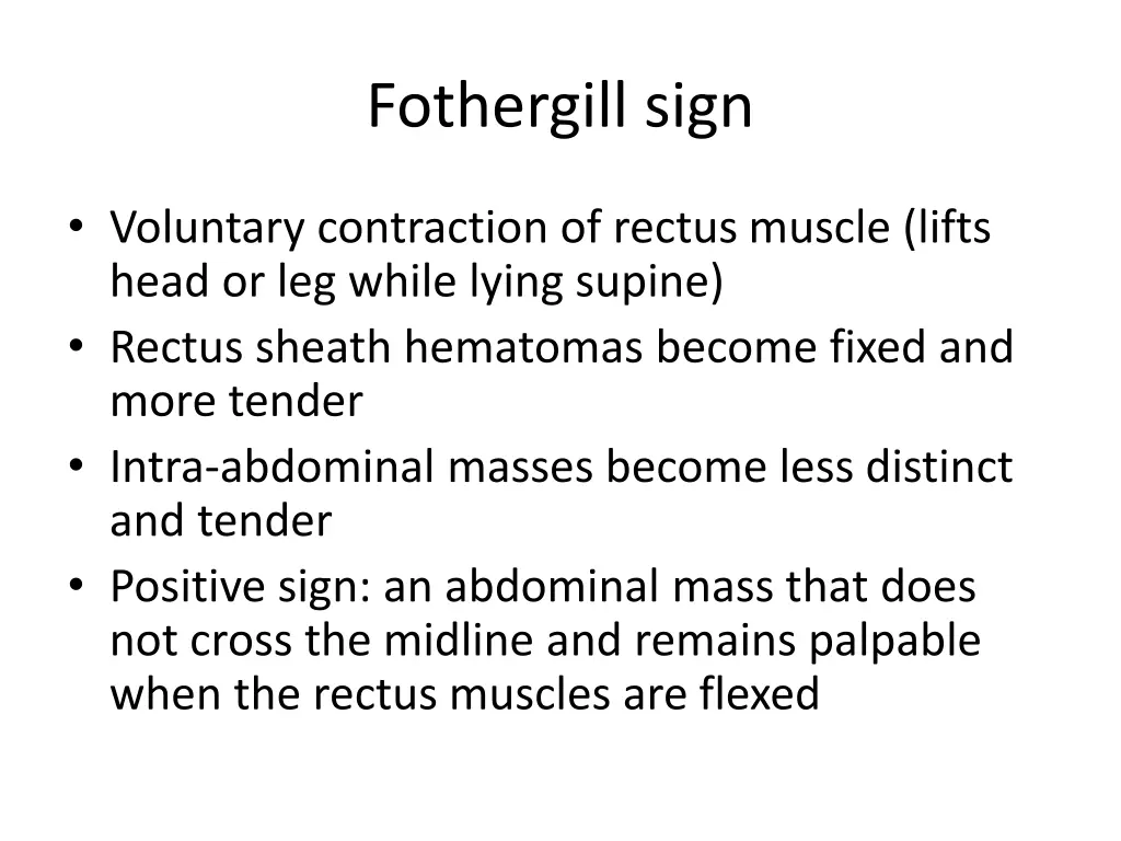 fothergill sign