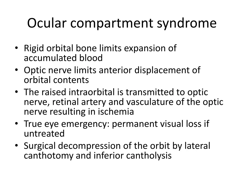ocular compartment syndrome