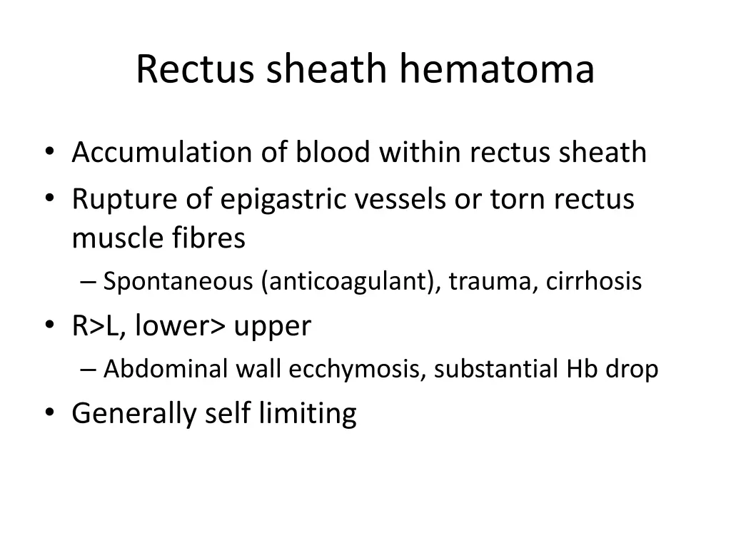 rectus sheath hematoma