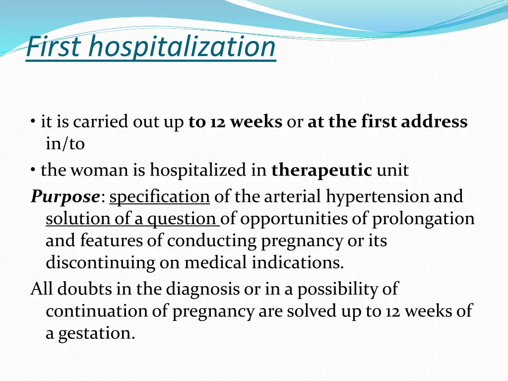 first hospitalization
