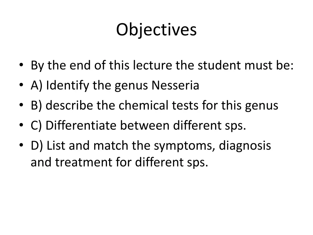 objectives