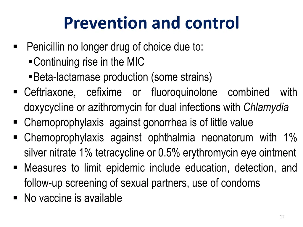 prevention and control