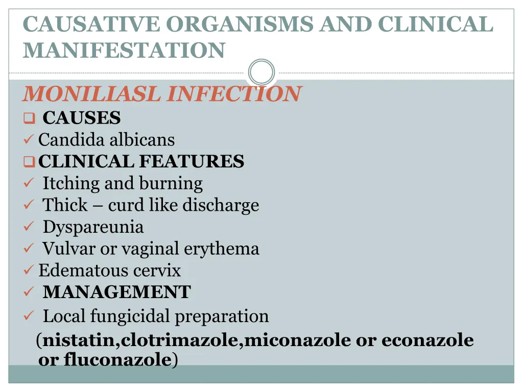 causative organisms and clinical manifestation 1
