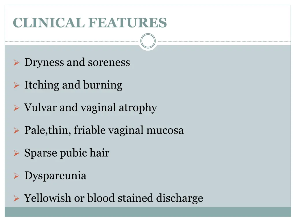 clinical features