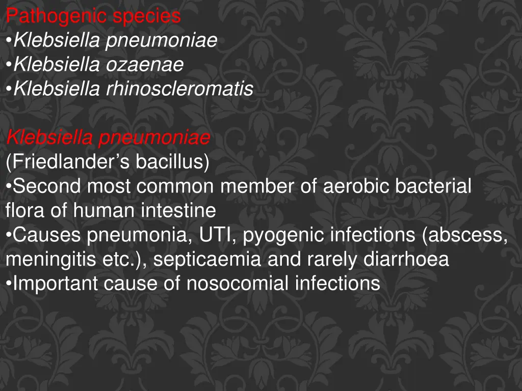 pathogenic species klebsiella pneumoniae