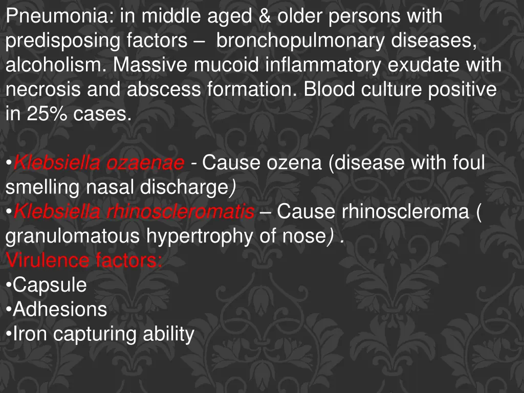 pneumonia in middle aged older persons with