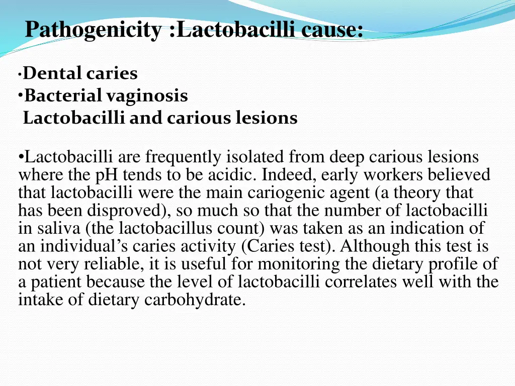 pathogenicity lactobacilli cause